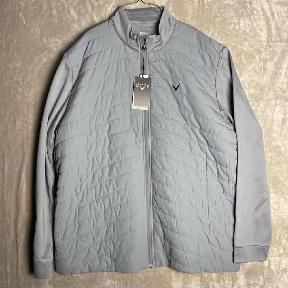 Callaway Golf Men Full Zip Quilted Jacket Tradewinds Gray Size XL NEW WITH TAGS